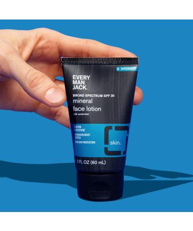 Every Man Jack Men's Mineral Face Lotion SPF 30 Sunscreen - 2FL Oz 2 Pack - Buy Online on GoSupps.com
