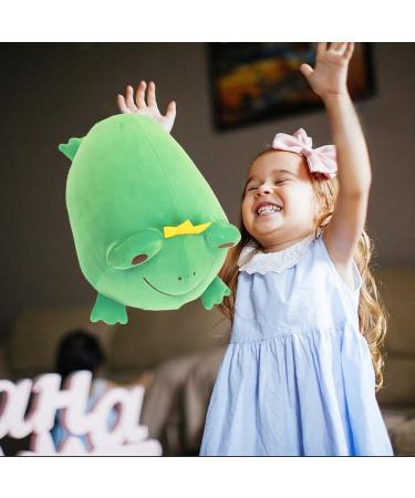 JUNERAIN Super Soft Frog Plush Stuffed Animal 35cm Emerald Green - Adorable Frog Squishy Hugging Pillow Toy for Kids - Cuddly Frog Decoration - Buy Online on GoSupps.com