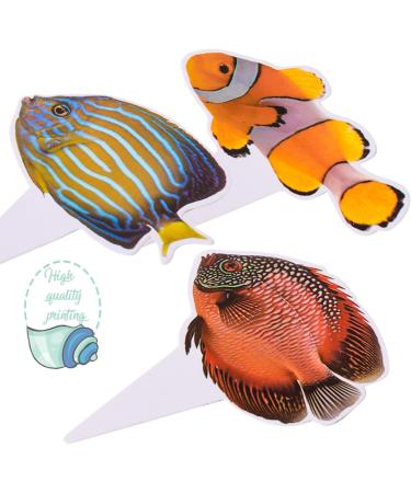 48Pcs Fish Cupcake Toppers Tropical Fish Cupcake Toppers Fishing Birthday Cake Picks Fish Theme Party Decorations for Let's Go Fishing Baby Shower Supplies - Buy Online on GoSupps.com