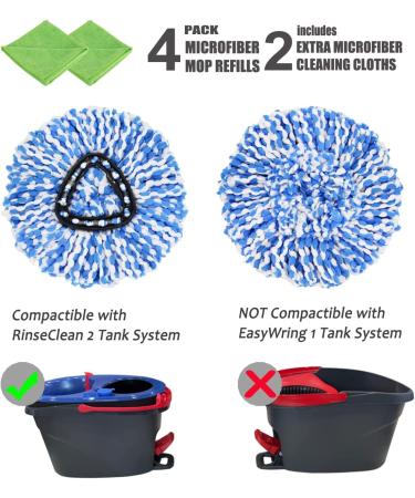 3 Pack Microfiber Spin Mop Replacement Heads - Compatible with 2 Tank System - For All Hard-Surfaced Floors - Includes 2 Cloths - Buy Online on GoSupps.com