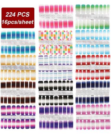 BeautyChen Glitter Gradient Nail Stickers - 14 Sheets, Full Wraps, Adhesive Decals for Women & Girls - Buy Online on GoSupps.com
