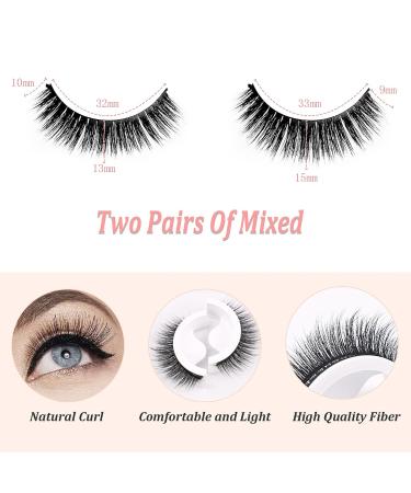 Reusable Self-Adhesive Eyelashes - Wispy Natural Look (2 Pairs) - Buy Online on GoSupps.com