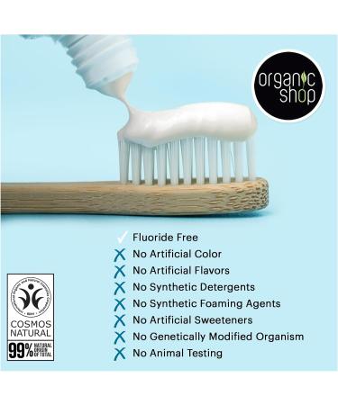 Organic Shop Cherry Toothpaste Cavity Protection Natural Ingredients Fluoride-Free Tooth Sensitivity Vegan & Cosmos Natural Certified. Pack of 2 - Buy Online on GoSupps.com