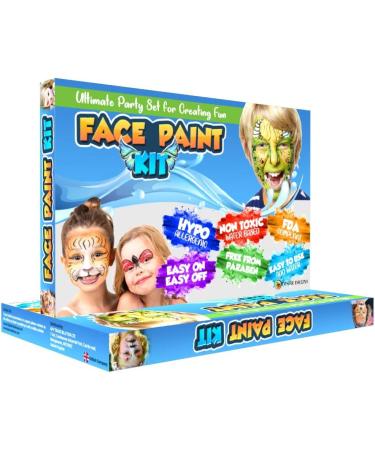 Desire Deluxe Face Paint Kit Palette - Kids & Adult Washable Halloween Makeup Set with Body Brush, Glitter, Stencil, Tattoo - Great Gift for Christmas & Birthday - Buy Online on GoSupps.com