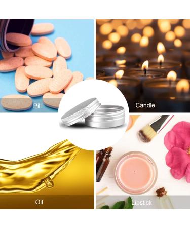 Round Silver Aluminum Storage Jars with Secure Screw Tops - Ideal for Cosmetics, Lip Balms, Candles, and Tea - Set of 24 - Buy Online on GoSupps.com