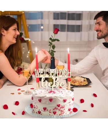 Wooden Cake Topper - 'Because I Love You' Anniversary Decoration | Perfect for Wedding & Celebration - Buy Online on GoSupps.com