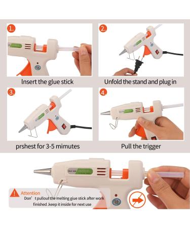 Mini Hot Glue Gun Kit with 30 Glue Sticks - 20W, Heating up Quickly for DIY Crafts and Home Repairs (White) - Buy Online on GoSupps.com