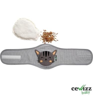 CEVVIZZ Baby Gas Relief Belly Band - Microwavable Thermal Waistband with Natural Cherry Pits for Gas Pains - Beautiful Gift Box - Grey - Buy Online on GoSupps.com