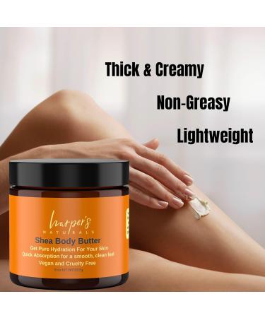 Harper's Naturals Shea Body Butter - All Day Hydration for All Skin Types Paraben-Free Jojoba & Almond Oil 8 oz Best Hand Cream & Body Moisturizer - Buy Online on GoSupps.com