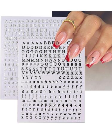 Shop 3D Metallic Gold & Silver Letters Nail Art Stickers - Self-Adhesive Alphabet Decals for DIY Manicure - 8 Sheets for Women & Girls - Buy Online on GoSupps.com
