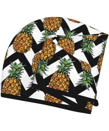 Summer Pineapple Coral Velvet Dry Hair Cap - Quick-Dry Towel Wrap for Travel & Home | Ideal for Women & Men - Buy Online on GoSupps.com