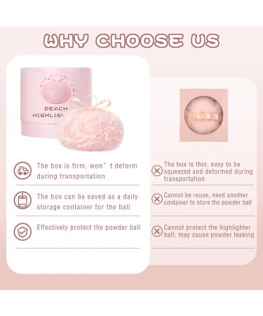 Highlighter Makeup Powder - Plush Peach Glitter Puff for Face Body & Hair | Shimmer & Shine Illuminator - Diamond Glow Pink (1 Count - Buy Online on GoSupps.com