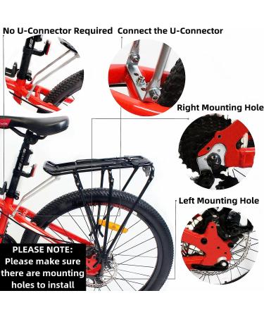 BABEIYXM Rear Bike Rack with Luggage Clip | Adjustable Aluminum Alloy | 55lbs Max Load | Easy Install | Disc Brake Compatible | Fits 24-29 Bikes - Buy Online on GoSupps.com