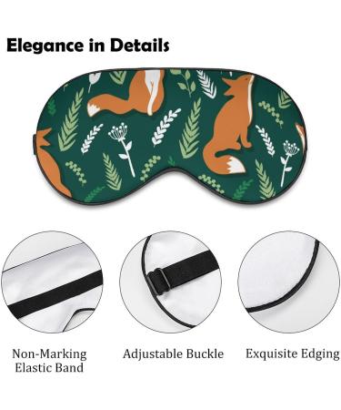 Foxes and Flowers Sleep Mask Eye Cover - Adjustable Strap, Blocks Light for Night Travel - Men and Women - Buy Online on GoSupps.com