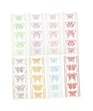 minkissy 16 Sets Butterfly Rhinestone Stickers DIY Bling Jewel Stickers Notebook Stickers Scrapbook Stickers Crystal Stickers Car Trim Butterflies Stickers 3D Pattern Sticker Acrylic Manual