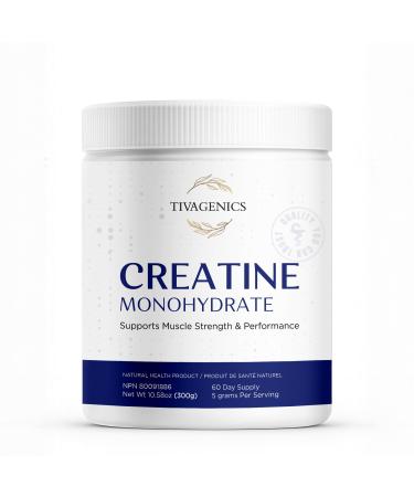 TIVAGENICS Pure Creatine Monohydrate Powder 300g Micronized Supplements 5g Serving for Support Muscle Growth & Health | Unflavored Creatine for Men & Women LabTested Vegan-Friendly 60 Days Supply