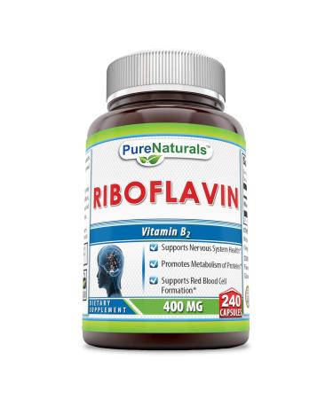 Pure Naturals Riboflavin 400 Mg 240 Capsules 240 Count (Pack of 1)