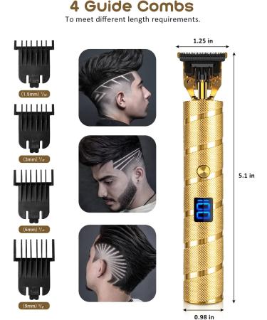 Qhou Upgraded T Outline Clippers for Men - Cordless Electric Hair Trimmer Kit with LED Display - Buy Online on GoSupps.com