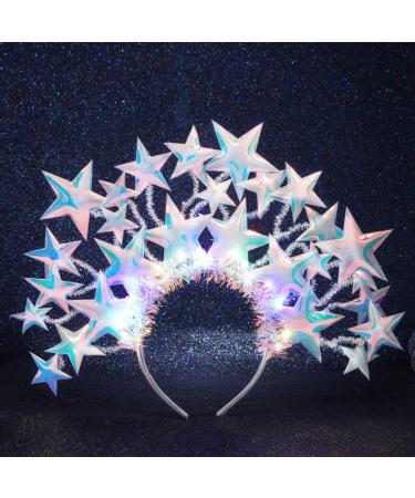 GORTIN Light Up Star Headband LED Glow Headbands Rave Party Costume Hair Band Hair Accessories for Women and Girls