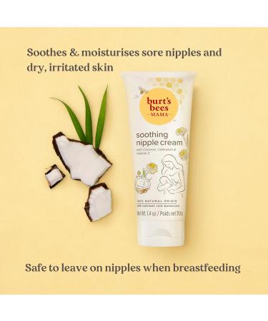 Burt's Bees Nipple Cream 39.6g: Soothing Balm for Breastfeeding, Sore Nipples & Cracked Skin - Buy Online on GoSupps.com