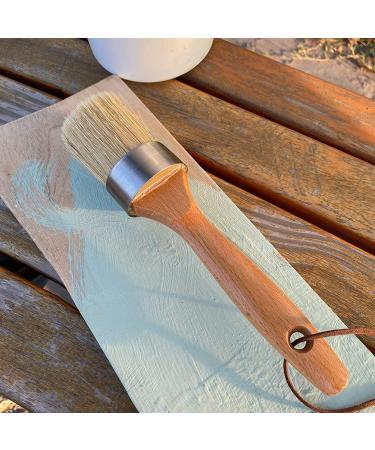 2PCS Chalk Paint Wax Brush Set for Furniture - Round Brushes for Stencils, Wood Projects, Wax Finishing - Dark or Clear Soft Wax - Natural Bristles - Buy Online on GoSupps.com