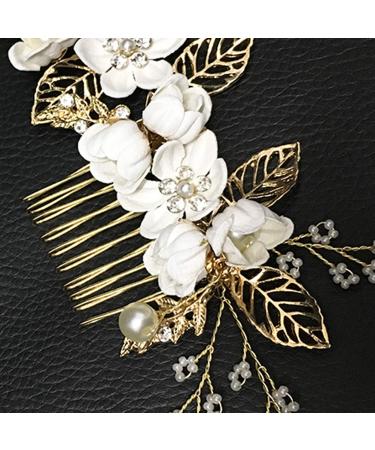 Wedding Hair Comb Rhinestone Clip - Crystal Bridal Headpiece | Elegant White Hair Accessories - Buy Online on GoSupps.com