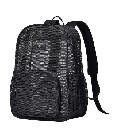 Heavy Duty Mesh Backpack, Mesh Backpack for Commuting, Swimming, Travel, Beach, Outdoor Sports Black