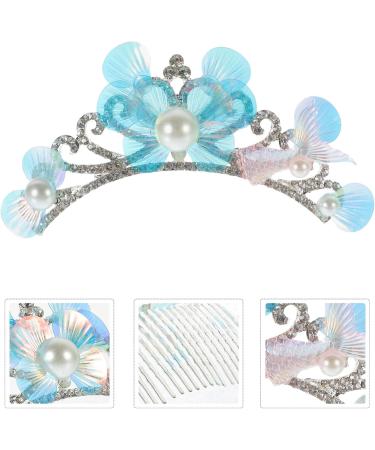 PATKAW Mermaid Crown Hair Comb: Sea Princess Tiara Hair Comb - Ocean Themed Tiaras and Crown Headpiece for Women Girls Mermaid Birthday Party Decorations - Buy Online on GoSupps.com