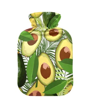 Heat bottles with reference to avocado tropical leaves hot water bag for pain relief menstrual complaints heating bottles 2 liters