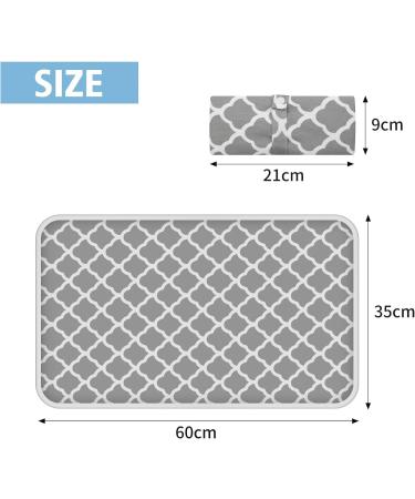 Grey Portable Foldable Nappy Changing Mat | Unisex Travel Diapering Sheet | Absorbent Cotton Bed Pad (60x35cm) - Buy Online on GoSupps.com