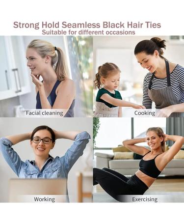 Buy Seamless Hair Ties for Women Men Girls & Kids - No Damage Rubber Bands for Thick & Curly Hair - 100 Count Brown Ponytail Holders - Buy Online on GoSupps.com