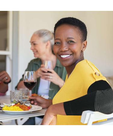 Elbow Brace Compression Support Sleeve for Tendonitis Golfer & Tennis Elbow | Reduce Joint Pain | Arthritis & Bursitis Relief | Black Medium Pair - International Shipping Available - Buy Online on GoSupps.com