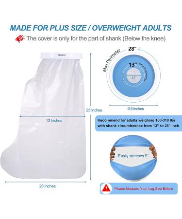 YUNCHI Waterproof Extra Wide Leg Cast Cover for Shower - XL-Extra Wide Foot Protector for Foot Surgery and Fracture - Fits Shin Size 13-28 - Buy Online on GoSupps.com