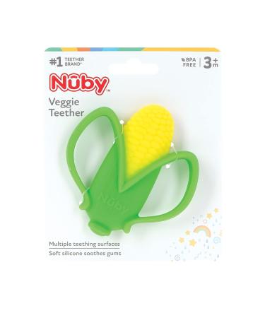 Nuby Veggie Teether for Teething Relief - BPA-Free Baby Teething Toy - 3+ Months - Corn Shape - Buy Online on GoSupps.com