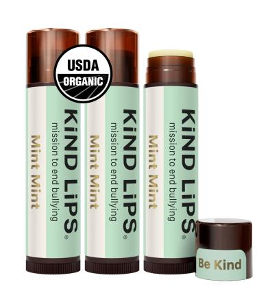 Kind Lips Mint Mint Extra Minty Organic Lip Balm Natural Moisturizing Lip Care 3 Pack Mint Mint 1 Count (Pack of 3)