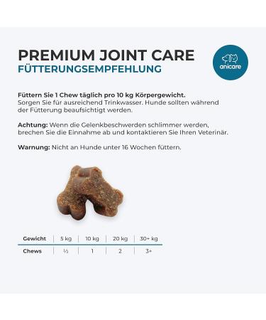 Anicare Premium Joint Care Chews for Dogs | Glucosamine Chondroitin MSM & Green Lipped Mussel - Top Choice for Joint Health - Buy Online on GoSupps.com