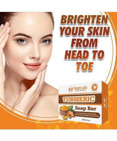 Turmeric Soap Bar for Face & Body - Dark Spot Wash for Skin - Reduces Acne & Fades Scars - Made in USA - 4oz - Buy Online on GoSupps.com