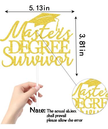 Master's Degree Survivor Cake Topper Mastered It Cake Topper Congratulations Graduation Cake Toppers 2024 Graduation Cake Topper Master Graduation Party Decorations Gold Glitter - Buy Online on GoSupps.com