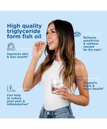 Omega-3 Fish Oil for Dry Eyes, Joint, Heart & Brain Health | Natural Lemon Flavor | High Strength EPA & DHA | Non-GMO | 180 Softgels - Buy Online on GoSupps.com