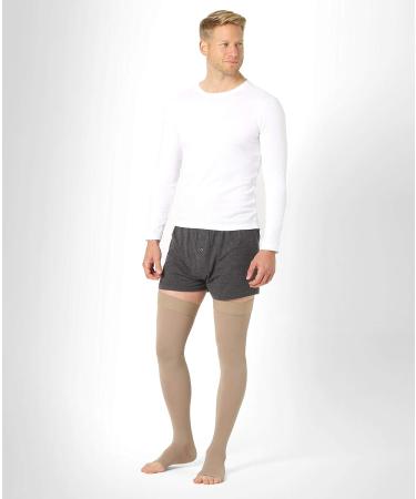 Pani Teresa Medica Medical Thigh Compression Stockings for Men & Women - Class 2 23-32 mmHg - Open Tip Thrombosis Socks - Ideal Support for Travel - Size A - Buy Online on GoSupps.com