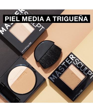 Buy Maybelline Master Sculpt Contour Duo Powder - Medium Dark | Contouring & Highlighting with Brush - 1 x 9g - Buy Online on GoSupps.com