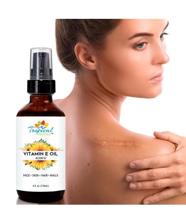 Pure Organic Vitamin E Oil 4 fl oz - 43 000 IU | 100% Plant-Based Natural Moisturizer for Skin Scars Nails Acne Hair Growth & Wrinkles - Buy Online on GoSupps.com