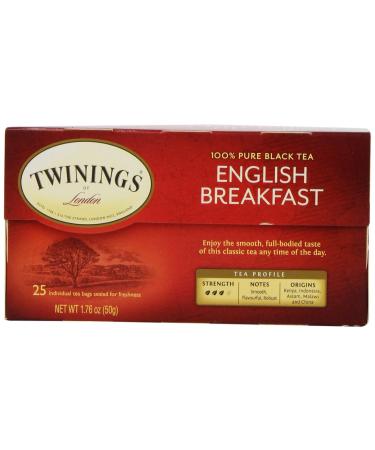 Twinings English Breakfast Tea 25 Individual Tea Bags 1.76 oz (50 g)