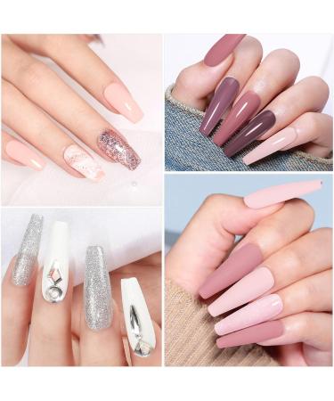 Yueshop 10Pcs Gel Nail Polish Set - Nude Pink Glitter Silver White Varnish Kit for DIY Manicure | Soak Off LED Lamp Gel Polish, Ideal Beauty Gift - Buy Online on GoSupps.com