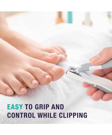 TRIM Simply Foot Toenail Clippers - Quality Steel Blades, Enlarged Opening, Catcher Base - Easy to Use Foot Care Tool for Men and Women (White) - Buy Online on GoSupps.com