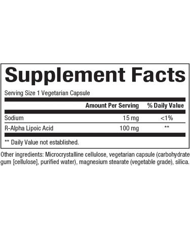 Natural Factors R-Lipoic Acid 100mg - 60 Vegetarian Capsules | Antioxidant Support - Buy Online on GoSupps.com