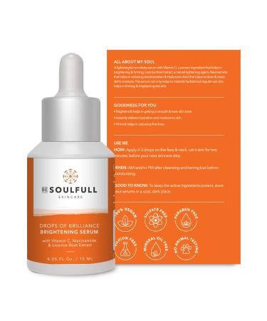 BE SOULFULL Vitamin C Serum with Niacinamide - Brightening & Anti-Aging Serum for Glowing Skin | 15 ml - Reduce Wrinkles & Dark Spots - Buy Online on GoSupps.com
