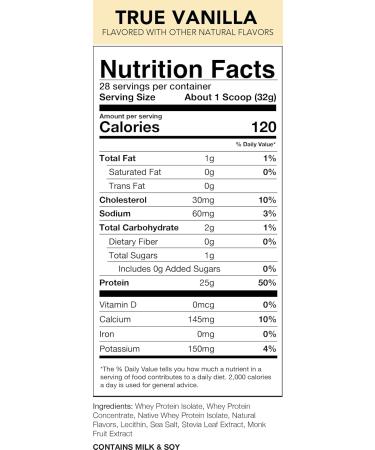 Rival Nutrition Naturally Flavoured Rival Whey Protein Powder | 100% Whey Protein Isolate Sourced Protein Powder | 25g Protein 5.7g BCAAs No Artificial Ingredients | 27 Servings 2LB (True Vanilla) Natural True Vanilla 2LB - Buy Online on GoSupps.com