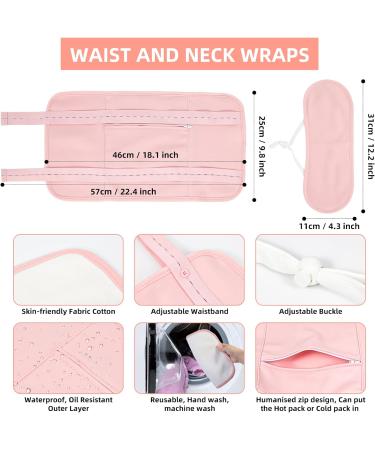 Castor Oil Pack Wrap 2Pack Organic Cotton Waist and Neck Oil Packs Reusable for Relieve Stress Liver Detox Sleep Aid Adjustable Compress Wrap Kit Washable (Pink) - Buy Online on GoSupps.com