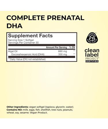 HUM Complete Prenatal Multivitamin for Women with Folate DHA and Choline 23 Nutrients for Daily Support Gluten Free Non GMO Supplement for Pre During and Post Pregnancy 30 Vegan Capsules - Buy Online on GoSupps.com